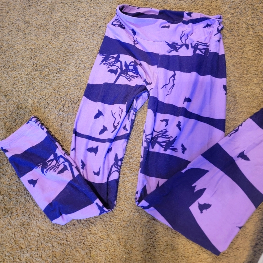 LuLaRoe spooky Halloween Bats butter soft women's leggings OS